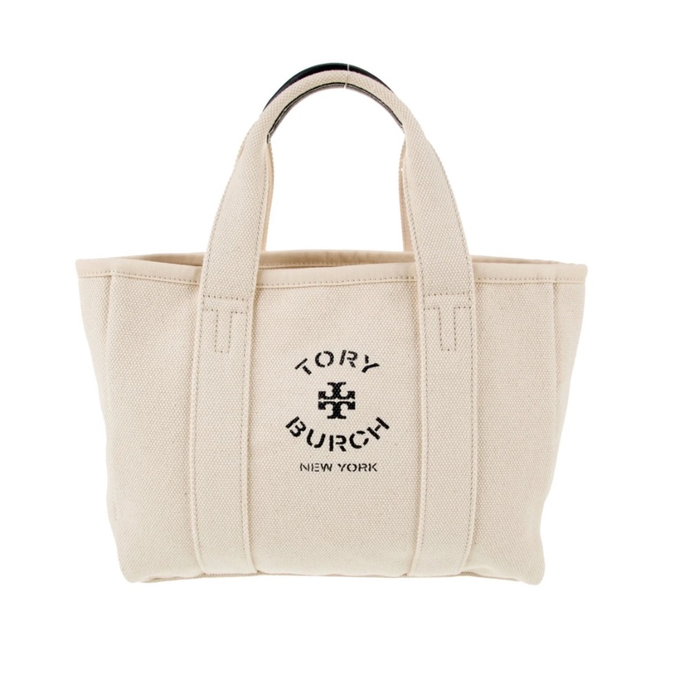Tory Burch New York used canvas and navy detailed tote